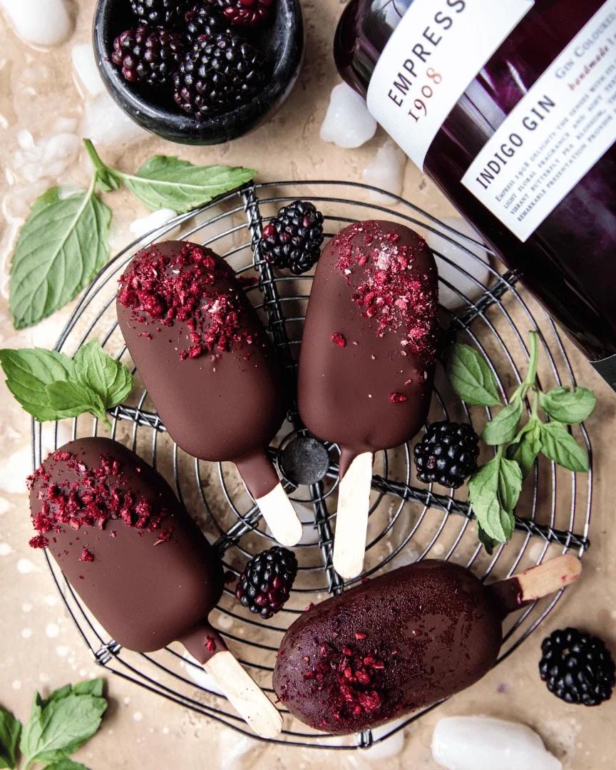Blackberry Mint & Gin Ice Cream Bars