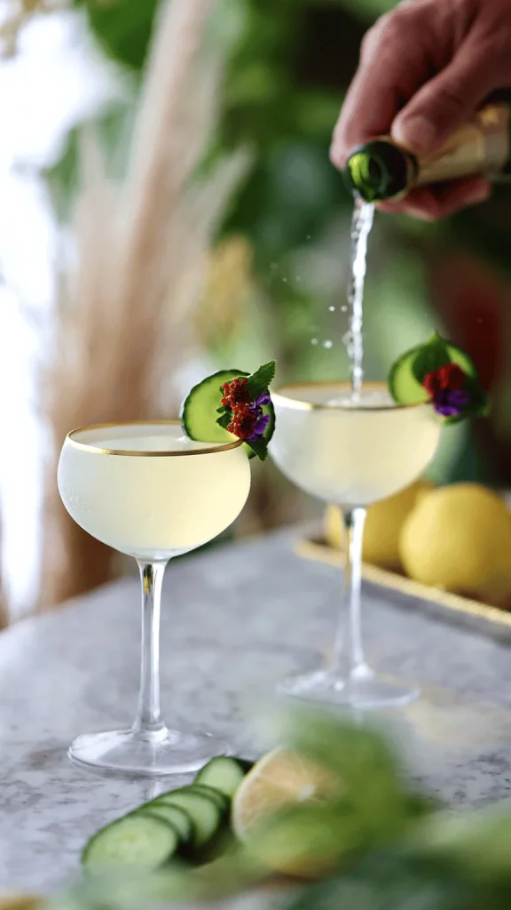 Cucumber Gimlet 75 theweekendmixologist