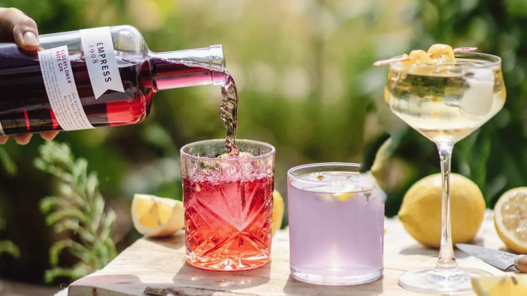 Three versions of the Negroni cocktail