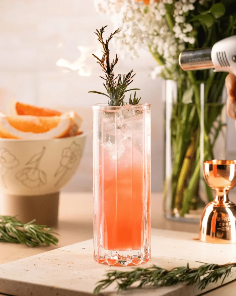 Salted Rosemary Grapefruit Collins
